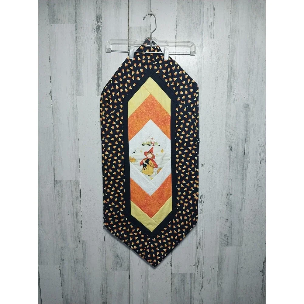 Handmade Quilted Halloween Table Runner 16x5